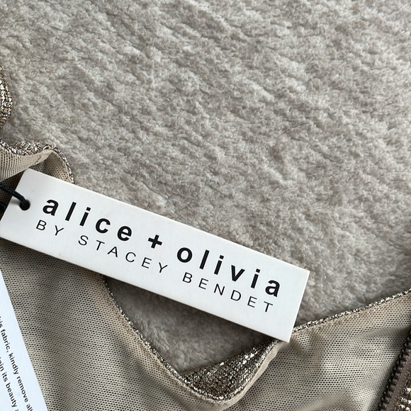 Alice + Olivia Delora Metallic Mini Bodycon Dress - Picture 12 of 14